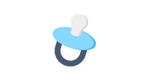 Modern Baby Pacifier Icon Reveal Animation