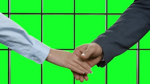 Handshake on Green Screen for Business Deals