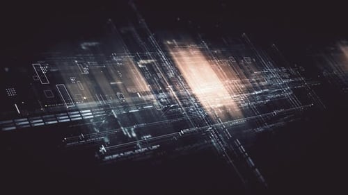 Futuristic Screen Display Data Matrix Simulation Background10