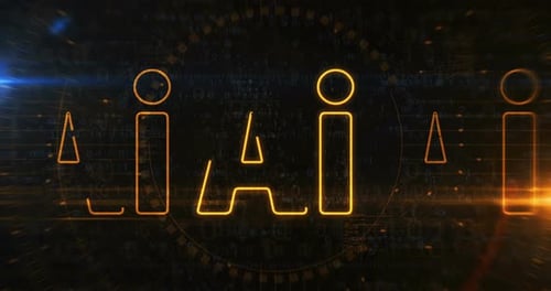 Artificial intelligence AI symbol loop digital concept