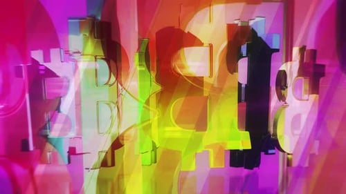 Bitcoin blockchain crypto currency glass symbol loop