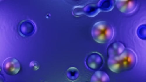 Abstract Fluid Bubbles Merging and Dividing Dynamic Background