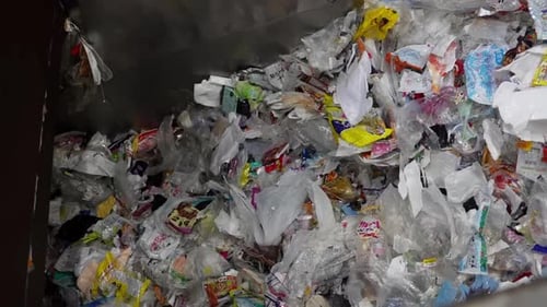 Large Quantity of Discarded Plastic Bags and Wrappers
