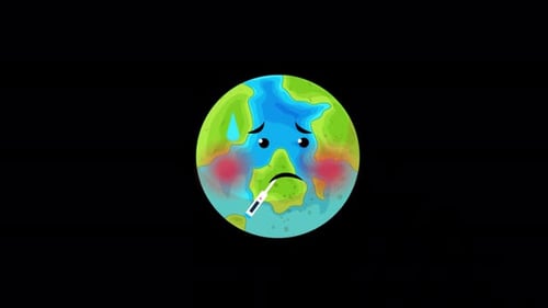 Sick Earth And Sick Man Alpha Channel 4K