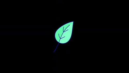 Flat Design Leaf Growing Reveal Animation