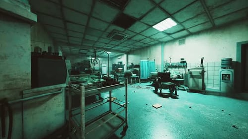 Abandoned Hospital with Ruined Equipment and Eerie Vibes