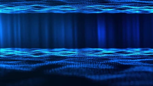 Blue Particles With Light Rays Screensaver