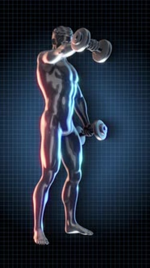 3D Animated Male Performing Dumbbell Lateral Raises