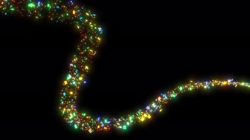 Golden Confetti Particle Trail. Christmas Magic Particle Trail, Dust Particle Glitter Confetti