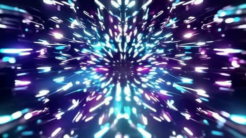 Abstract Neon Particle Motion Tunnel Background