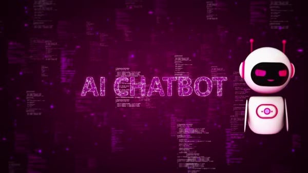 AI Robot Chatbot Communication with Floating Message Bubbles ...