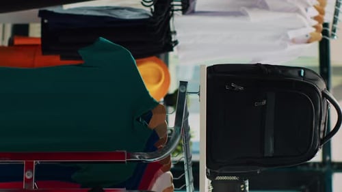 Vertical Video Empty Fashion Boutique Selling New Designer Collection at Shopping Mall