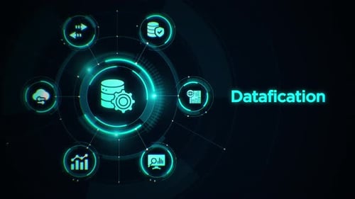 Animación de pantalla táctil robótica de Datafication