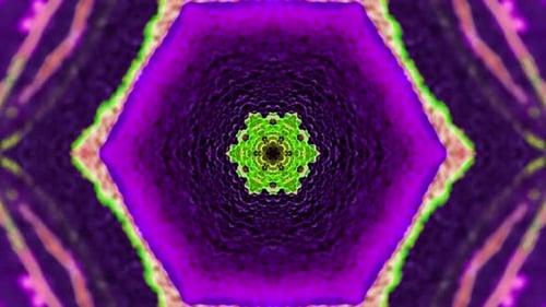 Psychedelic Abstract Organic Morphing Kaleidoscope Pattern