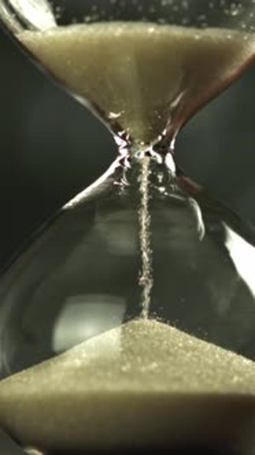 Super Slow Motion Sand Fall in the Hourglass Filmed on a Highspeed Camera at 1000 Fps