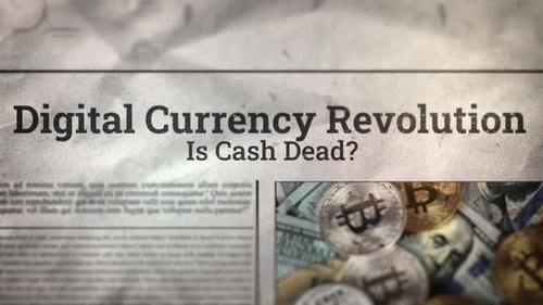 Digital Currency Newspaper Headline Reveal