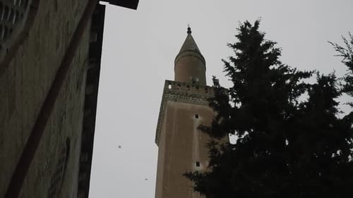 MINARET DE LA MOSQUÉE SILVAN ULU, MOSQUÉE HISTORIQUE SELAHADDIN EYYUBI, DIYARBAKIR, TURQUIE