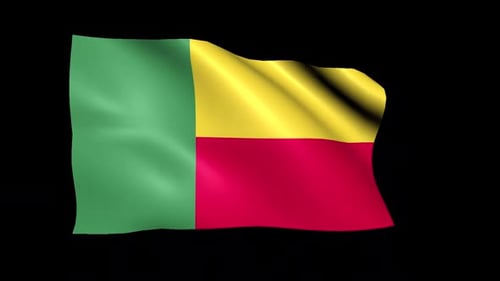 Benin National Flag Waving Loop Animation