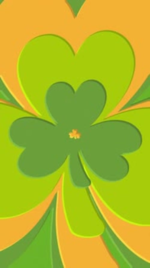 Green and Gold Shamrocks Saint Patrick's Day Vertical Background