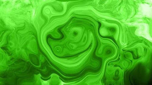 Abstract Green Fluid Liquid Swirls Background Animation