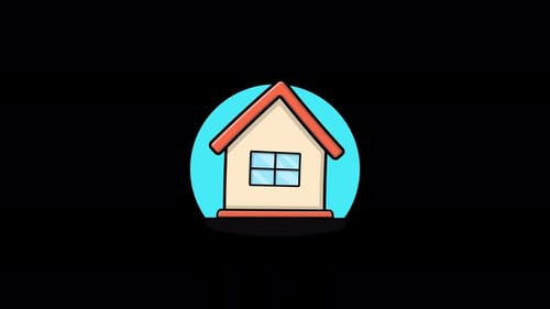 Animated Minimalist House Icon Loop