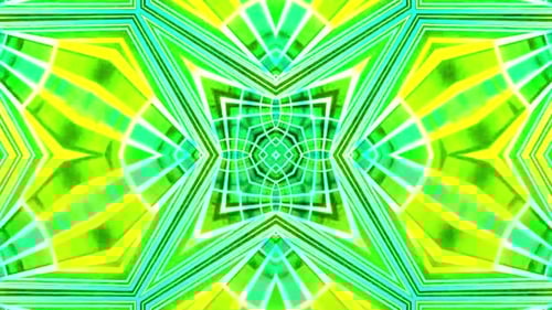 Vibrant green kaleidoscope pattern