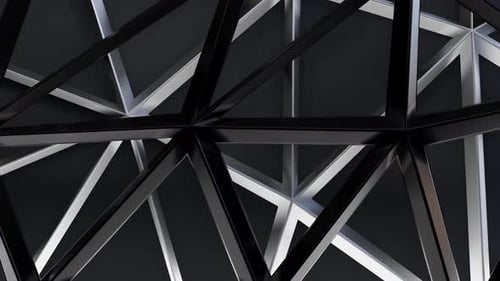 Dynamic Abstract Geometric Black and Silver Background Loop