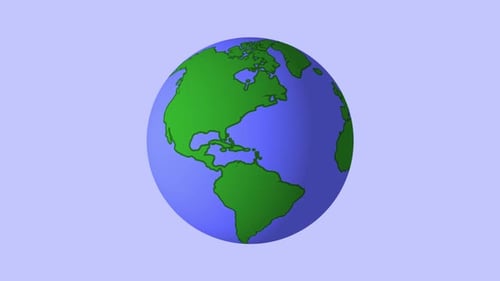 planet earth spinning cartoon loop style