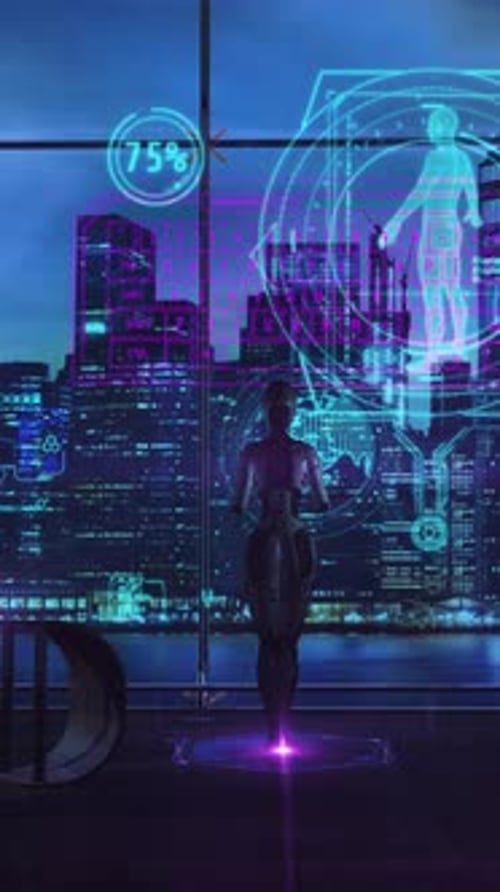 Künstliche Intelligenz arbeitet mit biologischer Forschung 3D-Render
