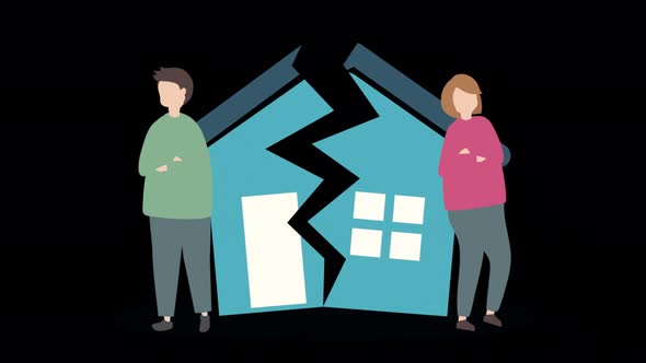 Couple Splitting Up And Getting A Divorce Alpha Channel 4K, Backgrounds ...