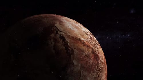 Drehendes 3D-Realistisches Makemake-Makemake fiktiver Planet im Weltraum
