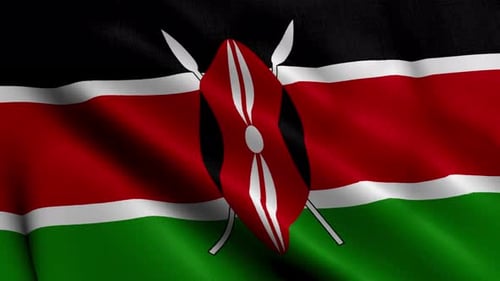 Kenya Flag. Waving Fabric Satin Texture Flag of Kenya 3D illustration