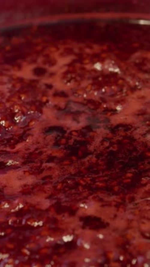 Simmering Red Fruit Jam, Vertical Format