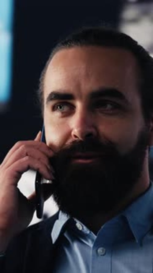 Vertical Video Entrepreneur on a Business Call Analyzing Financial Charts and KPI Models