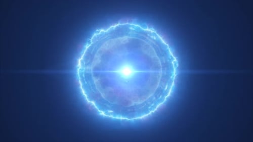 Abstract Glowing Energy Sphere Loop Background