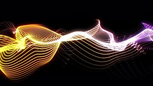 Abstract Glowing Digital Waves Particle Loop Background
