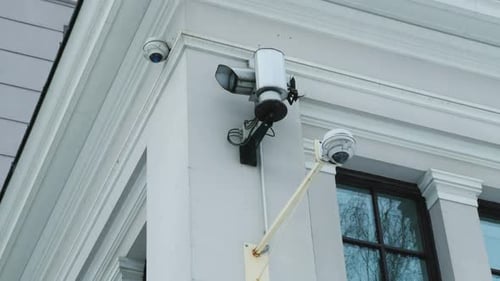 Security Technology Wallmounted CCTV Camera at an Office
