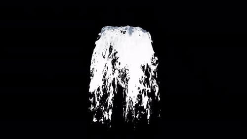 Isolated Waterfall Element on Cut Out Black Background 3D Animation