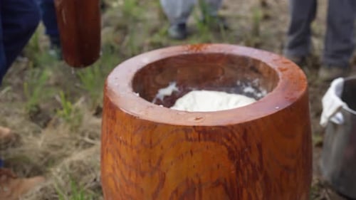 Making mochi in Japan