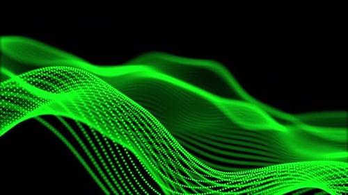 Green Particles Wave Background Loop V3