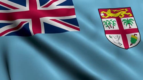 Realistic Waving Flag of Fiji Animation