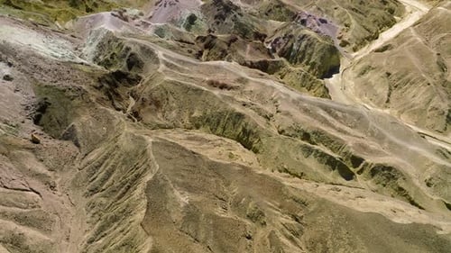 Rough Arid Desert Landscape In Death Valley National Park In California, USA. aerial