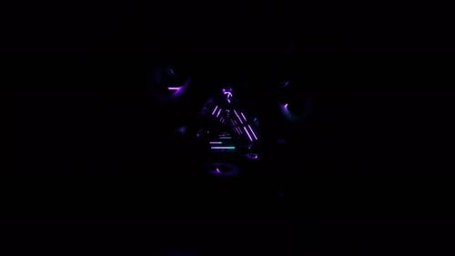 Purple And Turquoise Mystical Corridor With Abstract Neon Pattern Background Vj Loop In 4K