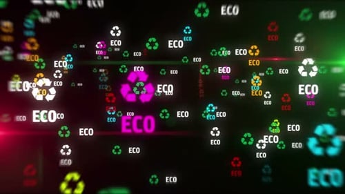 Recycling symbol tunnel effect fly between