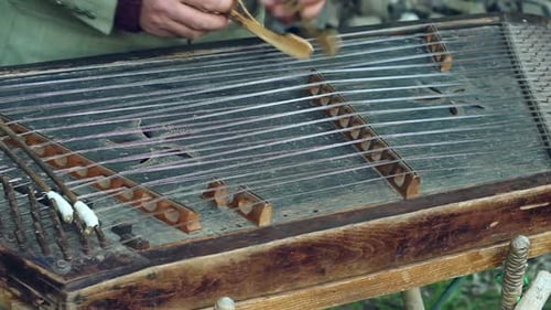 Acoustic Cimbalom Folk Music Performance