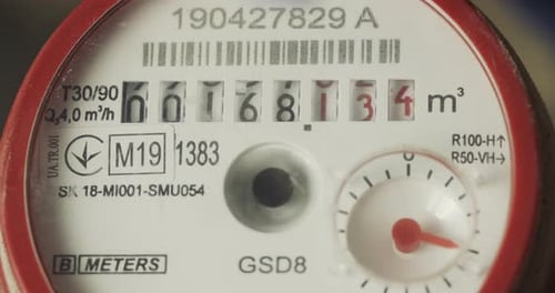 Water Meter Shows Household Consumption of Water