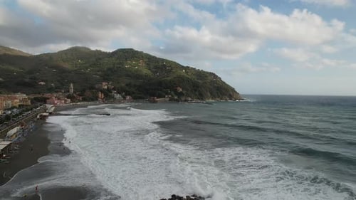 Aerial video over Italy, Liguria, Province of La Spezia, Levante