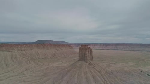 Drone shot of a rock monument in Four Corners region