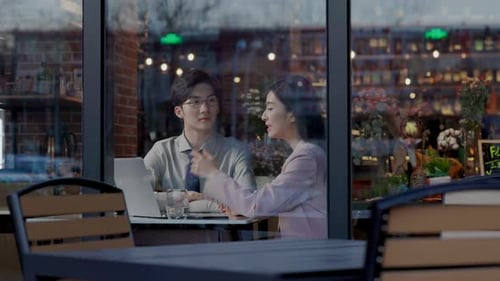 Entrepreneurs Have a Team Meeting to Creative, ideas and people in cafe for planning strategy online