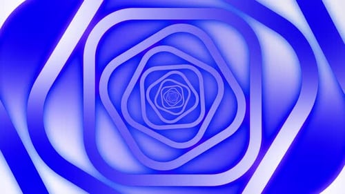 Blue Geometric Abstract Tunnel Loop Background Animation